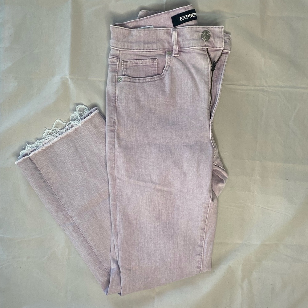 Express Cropped Flare High Rise Jeans, Size: 4